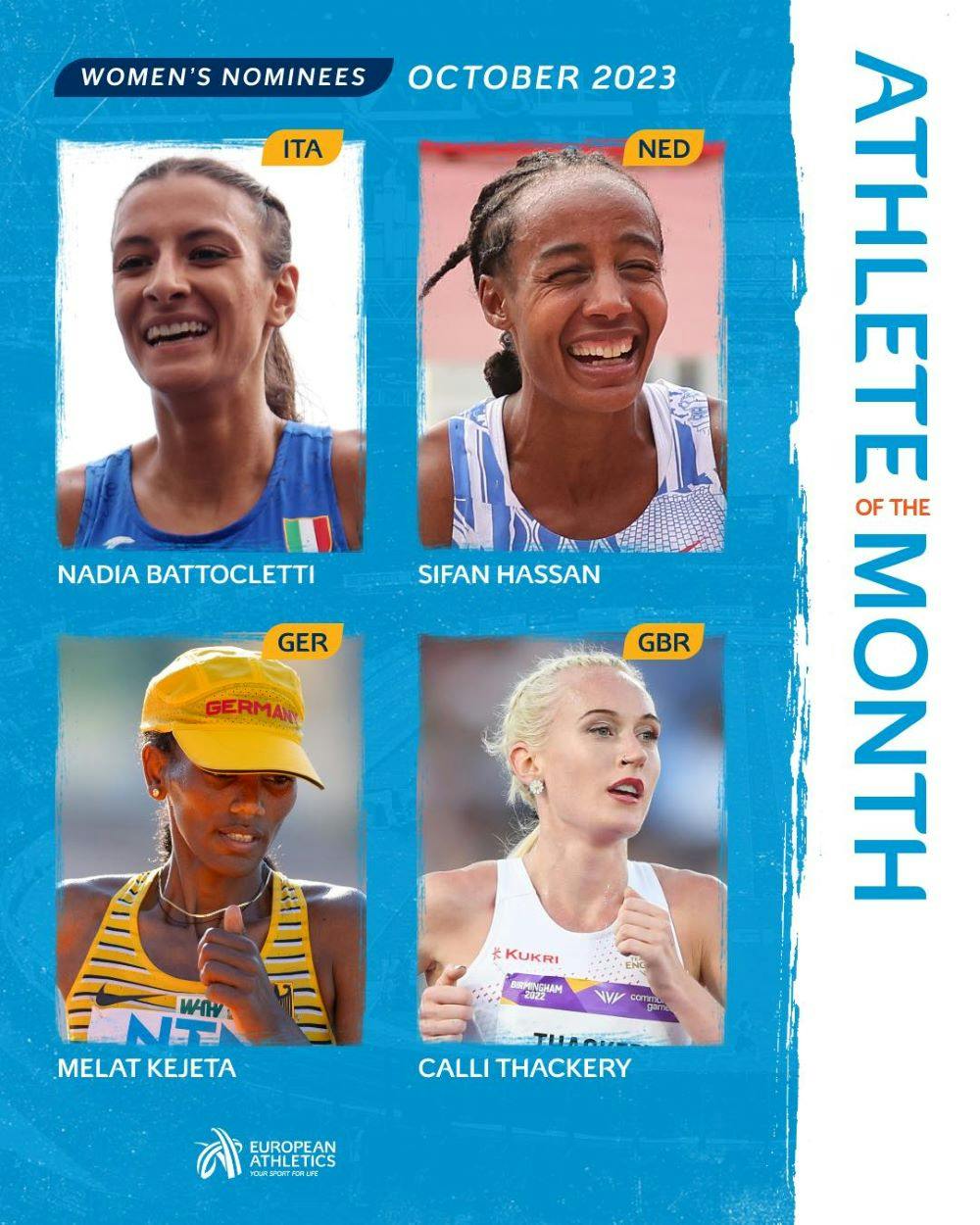 Οι υποψήφιες για τον τίτλο της κορυφαίας ευρωπαίας αθλήτριας Οκτωβρίου runbeat.gr